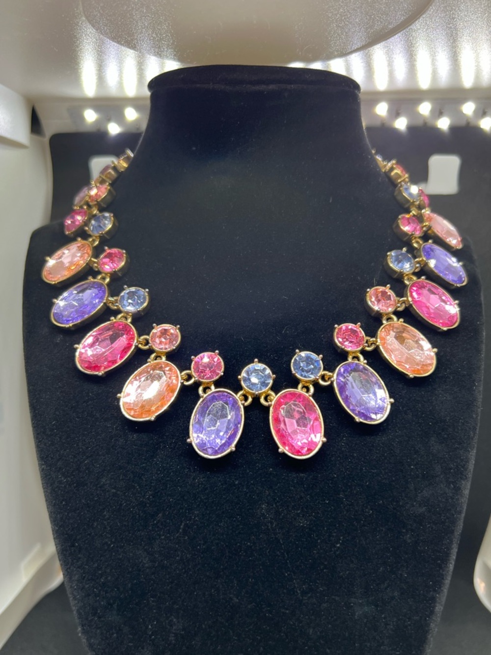 Real Collectibles By Adrienne 16" Charm Necklace Multicolor Stones Copper Color